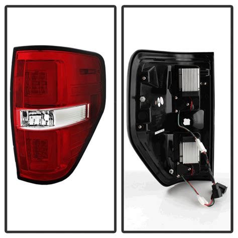 Spyder Red Clear Fiber Optic LED Tail Lights 2009 2014 Ford F 150