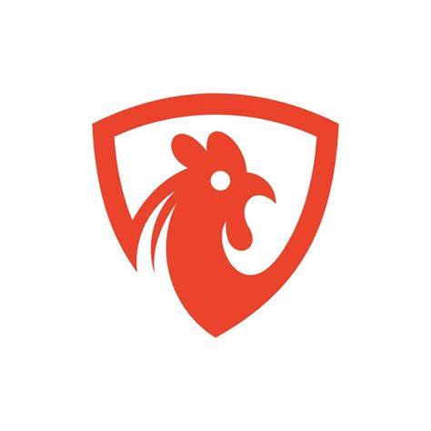 Rooster head animal shield security creative logo 23475063 Vector Art ...