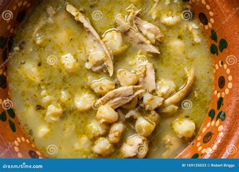 Pozole Verde Cocina Tradicional Mexicana Hominoso Guiso Imagen De