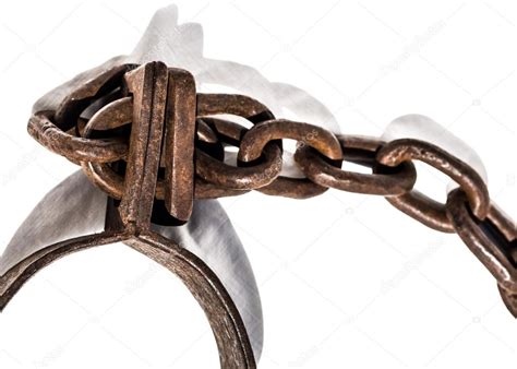 Old Chains Or Shackles Used For Locking Up Prisoners Or Slaves