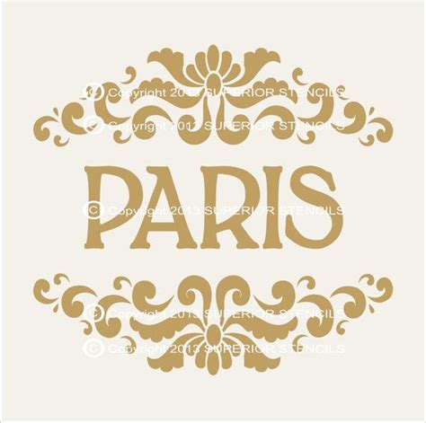 Stencils Paris With Double Flourish 85 Wide X 8 Tall Pillow Stencils