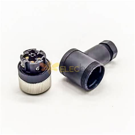 M12 Field Wireable Connector A Code Right Angle 4pin Female Non Shield