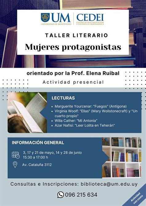 Taller Literario En El Cedei Mujeres Protagonistas Um