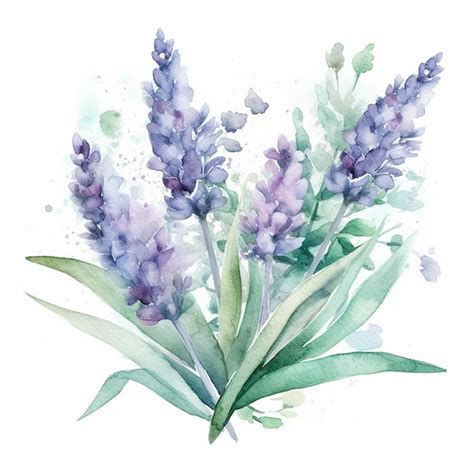 Premium AI Image | Watercolor painting of a purple flower.