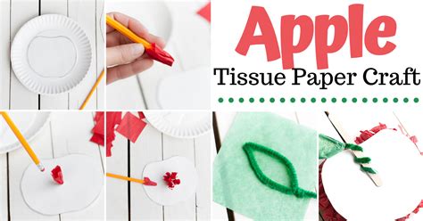 Simple Tissue Paper Apple Craft for Back to School