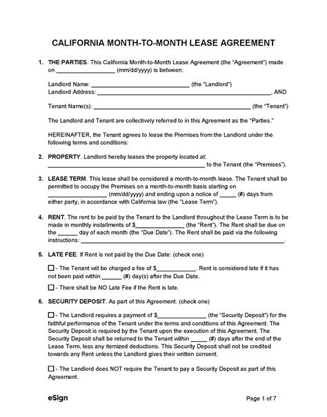 California Residential Lease Agreement Fillable Fill Online Printable