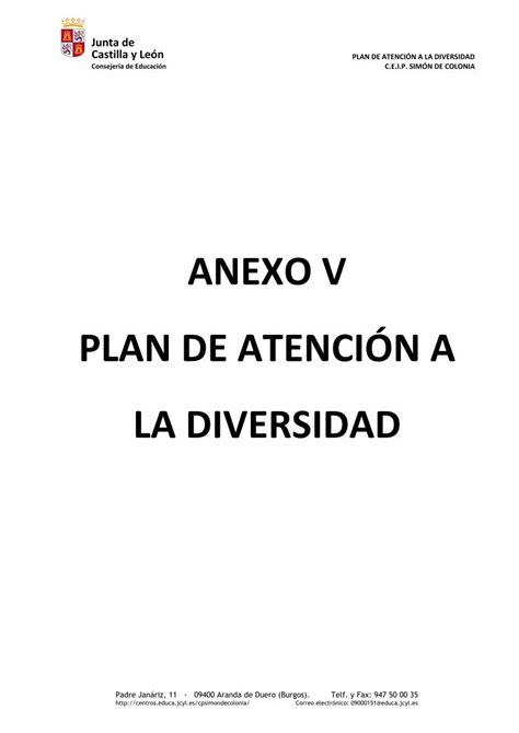 Pdf Anexo V Plan De AtenciÓn A La Diversidad Ceip Simón De Ceipsimondecoloniacentros