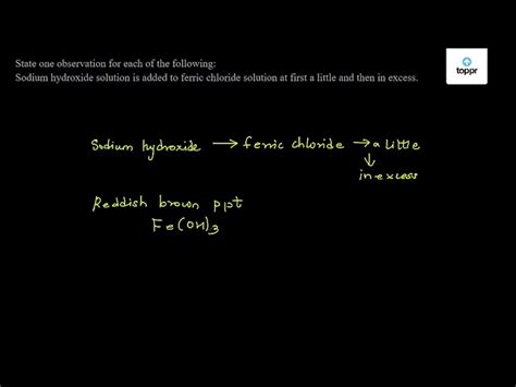 State One Observation For Each Of The Following Sodium Hydroxide Solution Is Added To Ferric