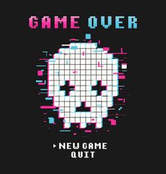 Game Over Glitch Emoji Royalty Free Vector Image