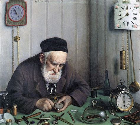 The Clockmaker Painting | Yehuda Pen Oil Paintings