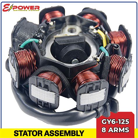 E Power Magneto Stator Coil Assembly For GY6 125 6 Arms 8 Arms