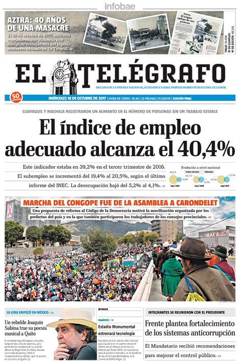 El Telégrafo Ecuador Miércoles 18 De Octubre 2017 Infobae