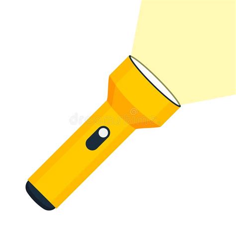 Flashlight Torch Icon Cartoon Vector Light Lamp Stock Vector