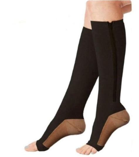 Copper Zipper Compression Socks Zip Up Support Stockings Easy To