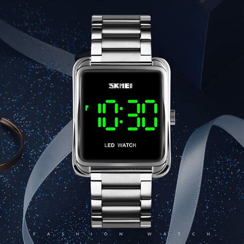 Skmei Rel Gio De Pulso Digital Led Masculino Pulseira De A O Verde