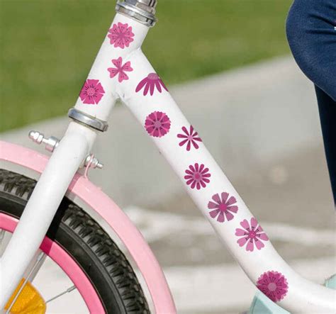 Fahrrad Sticker Anmutige Rosa Blüten