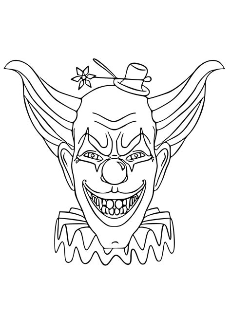 Coloriage Horreur Clown à Imprimer Gratuit pour Adultes et Enfants