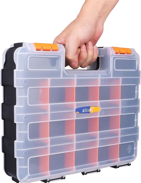 Allinrc Small Parts Tool Box Parts Storage Organizer Double Side