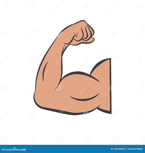 Flexing Bicep Muscle Strength Or Arm Vector Stock Vector