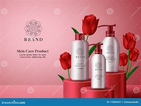 Skin Care Cosmetics Vector Banner Template Cosmetic Products Skin Care