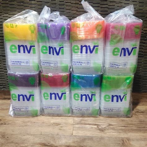 Jual Thinwall Envi Premium Warna 2000ml SQ 2000 Ml Kotak Makanan