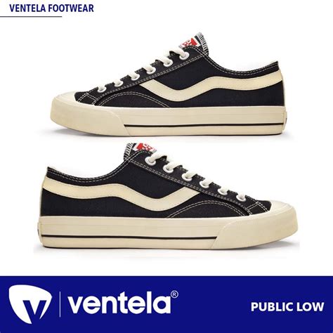 Jual Sepatu Ventela Public Low Black Natural Original Shopee Indonesia