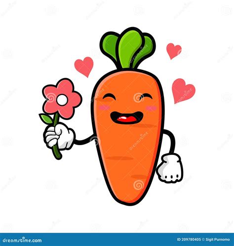 Cute Carrot Cartoon Mascot Character Stock Vector Illustration Of