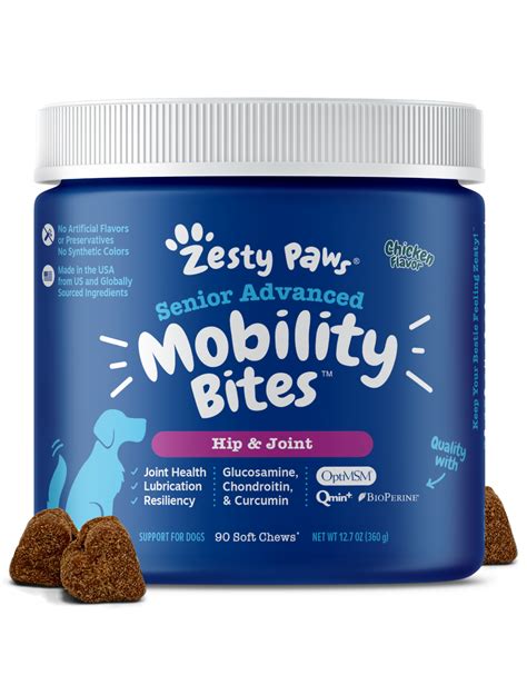 Zesty Paws 90ct Senior Advanced Mobility Bites Supplement For Senior