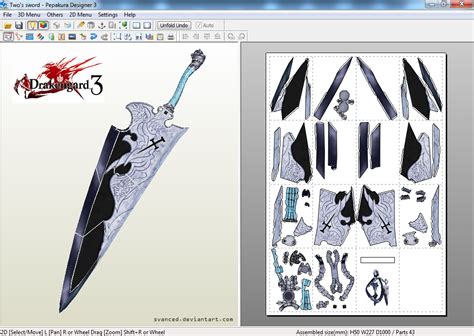 Drakengard 3 Two's Sword Papercraft Template by svanced on DeviantArt