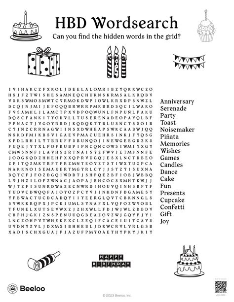 Birthday Themed Word Searches • Beeloo Printables