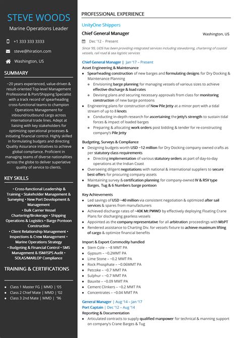 Usmc Resume Template