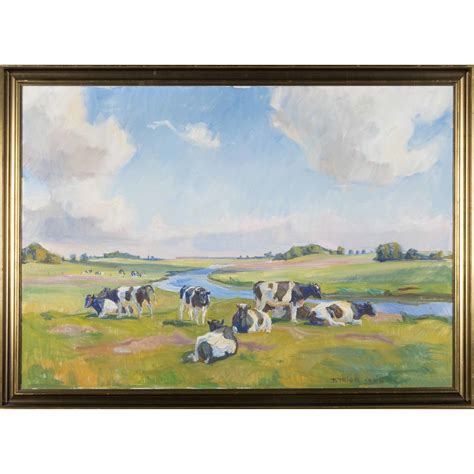 Images For Oidentifierad Konstn R Landscape With Cows Oil On