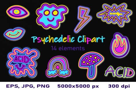 Acid Trippy Psychedelic Clipart. Graphic by irinka.dimkovna · Creative ...