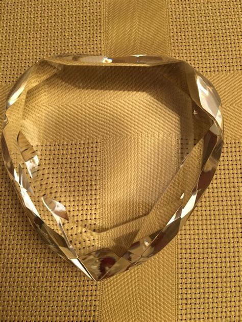 Rosenthal Lead Crystal Paperweight Heart Shape Clear Faceted Desk