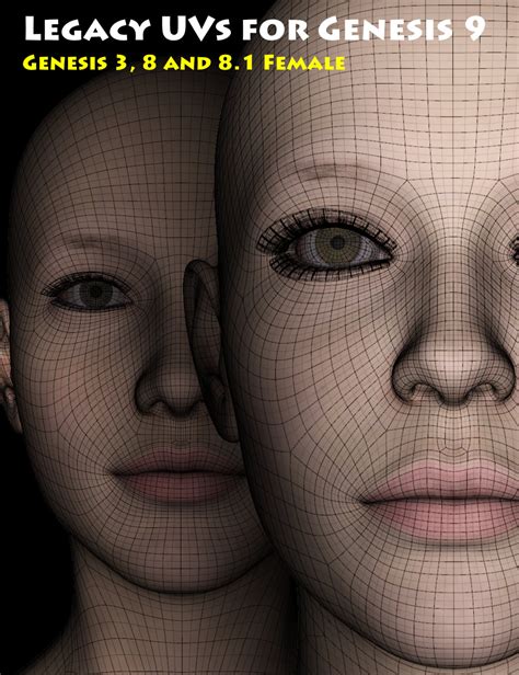 Legacy UVs For Genesis 9 Genesis 3 8 And 8 1 Female Daz 3D