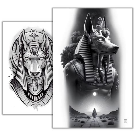 Anubis Tattoo Sketch Powerful And Mythological Custom Ink Design Etsy