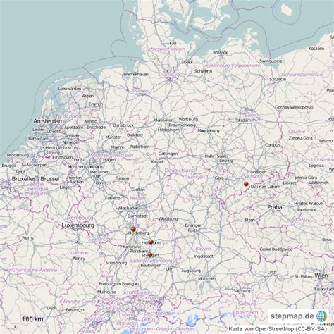 StepMap Standorte Landkarte für Deutschland