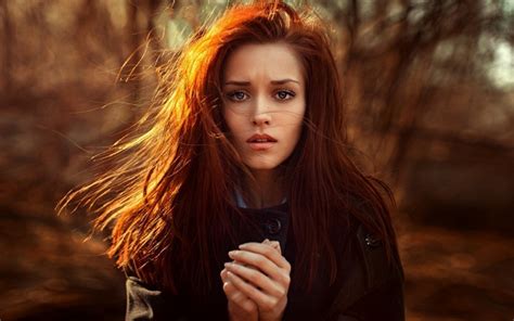 Sunlight Women Redhead Model Portrait Long Hair Looking At Viewer Photography Georgy