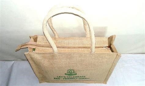 Handled Rope Handle Natural Eco Friendly Diwali Jute Gift Bag Size