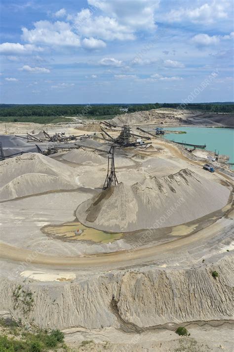 Sand And Gravel Mine Aerial Photograph Stock Image C0495261