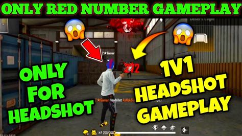 1v1 Headshot Gameplay😱 Only Red Number Gameplay Only For Headshot