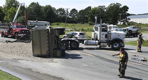 Overturned Truck Spills Gravel Blocks Roadway Hot Springs Sentinel