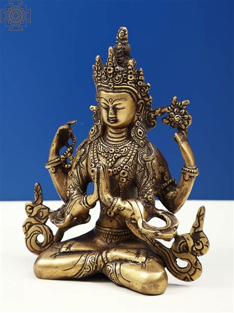 7 Tibetan Buddhist Deity Chenrezig Statue Four Armed Avalokiteshvara