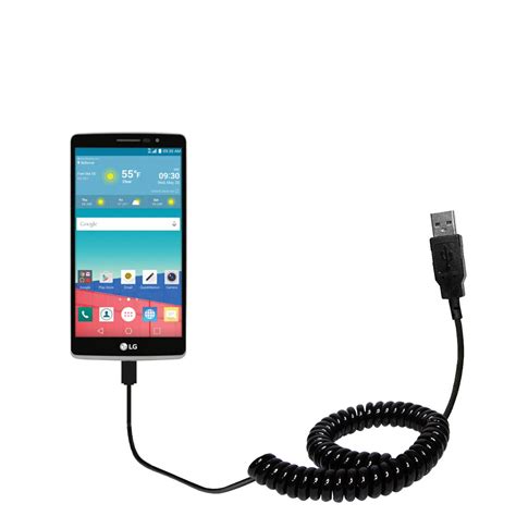 Coiled Power Hot Sync Usb Cable Suitable For The Lg Stylo With Both Data And Charge Features