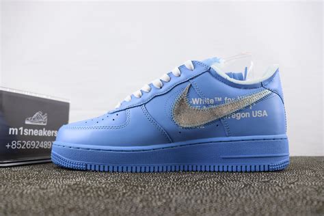 Qc Nike Air Force 1 Low Off White Mca University Blue Pls Rrepsneakers