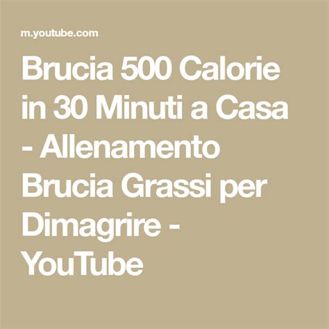 Brucia 500 Calorie In 30 Minuti A Casa Allenamento Brucia Grassi Per