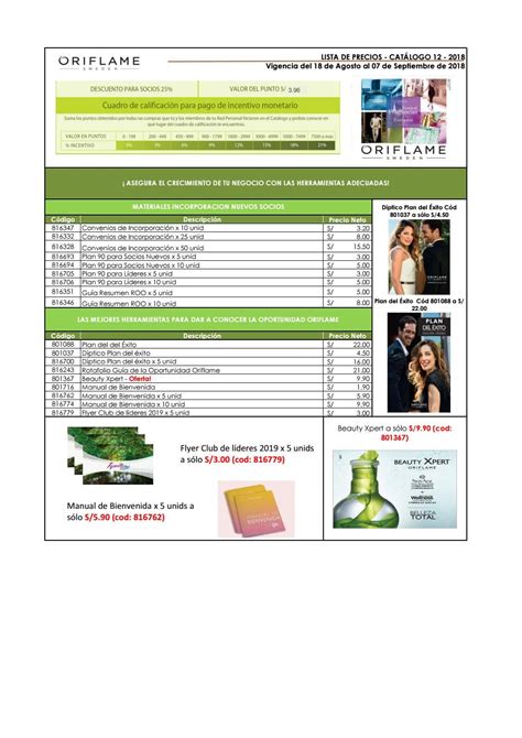 Lista De Precios C Pe By Oriflame Latinoam Rica Issuu