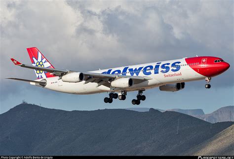 HB JMG Edelweiss Air Airbus A340 313 Photo by Adolfo Bento de Urquía