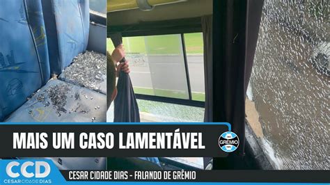 Ônibus do Grêmio é apedrejado na chegado ao Beira Rio para o clássico