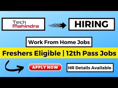 Tech Mahindra Work From Home Jobs Th Pass Jobs Latest Jobs